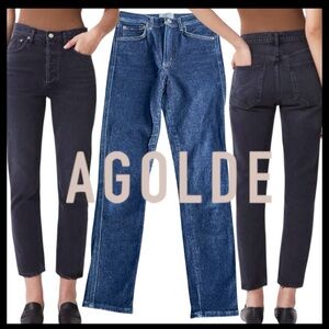 AGOLDE Riley High Rise Straight Crop Jeans (26x27)